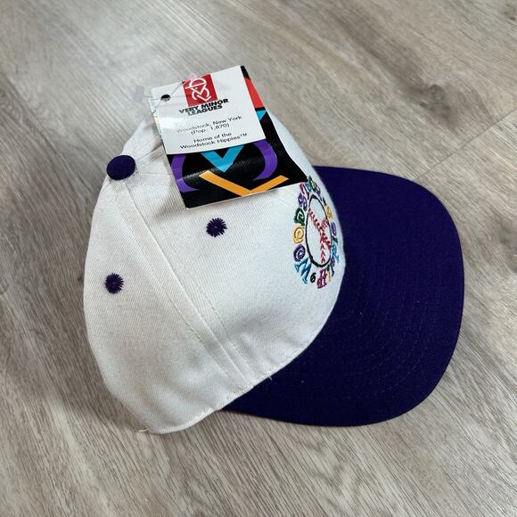 Vintage‎ Woodstock Hippies Snapback Hat White Wool Blend USA MiLB Baseball Cap - Picture 11 of 12